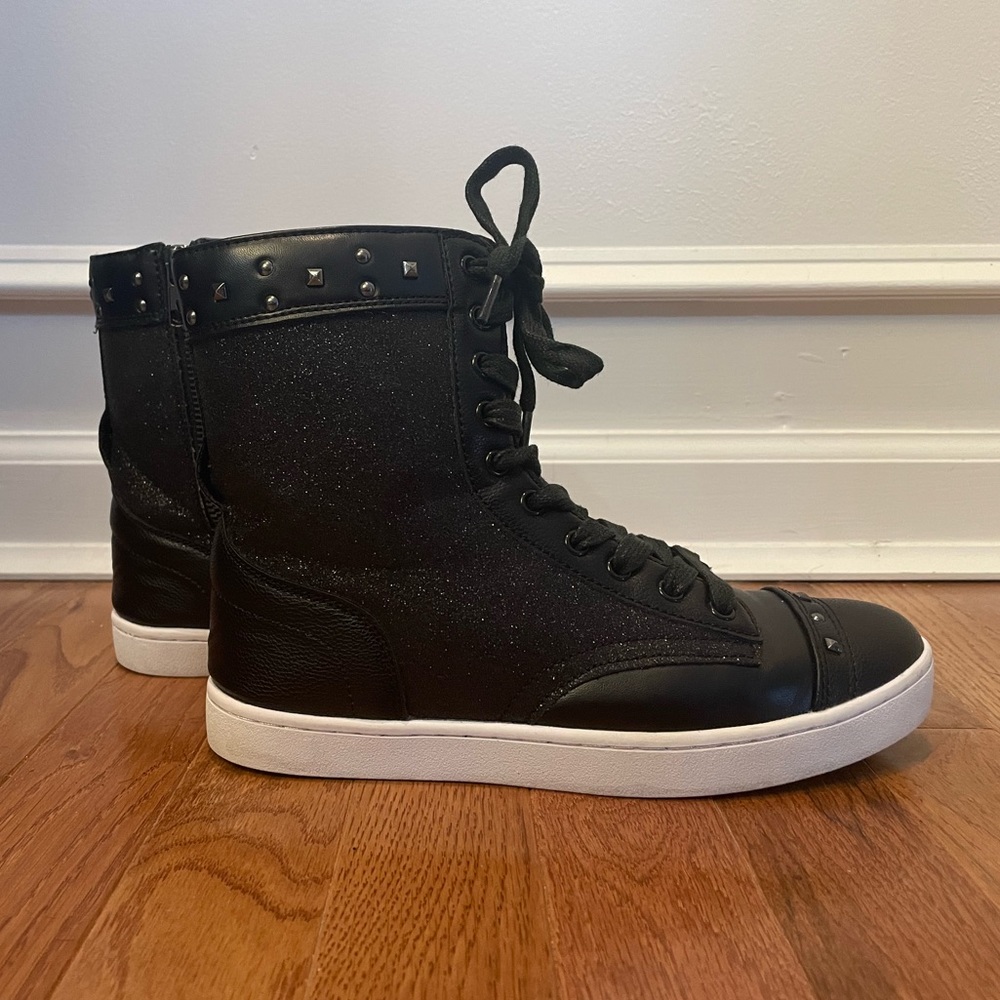 Pastry Black Military Glitz High Top Sneaker / Dance Shoe, Women's Size 7